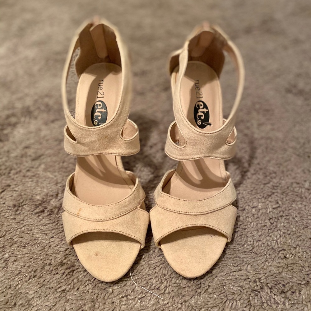 Rue 21 Cream Strapped Heels